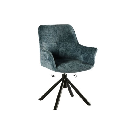 Fauteuil pivotant tissu - Ewing bleu